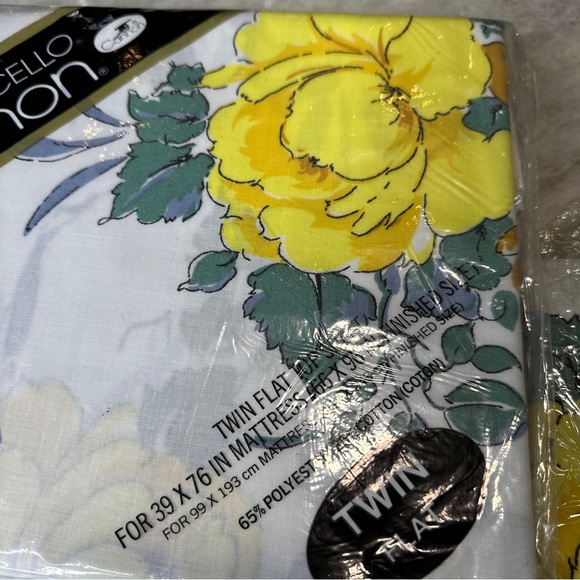 Vintage Monticello cannon flower sheets 1980’s new old stock twin size - Picture 9 of 13